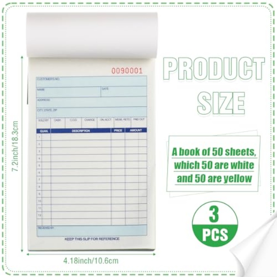3 Pads Sales Order Books 2 Par - огляд і ціна Carbon Copy Book