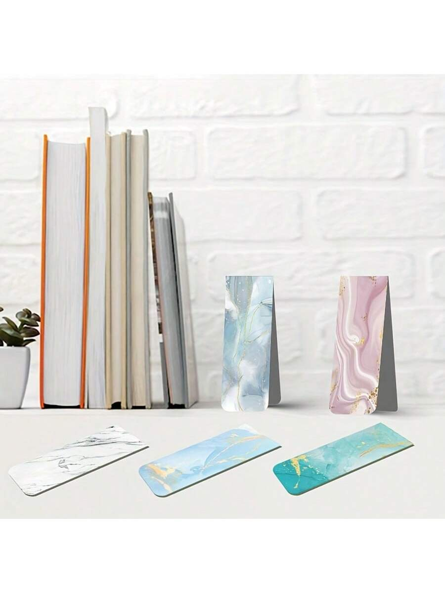 10pcs Assorted Marble Design M - огляд і ціна Bookmark Magnetic Clip